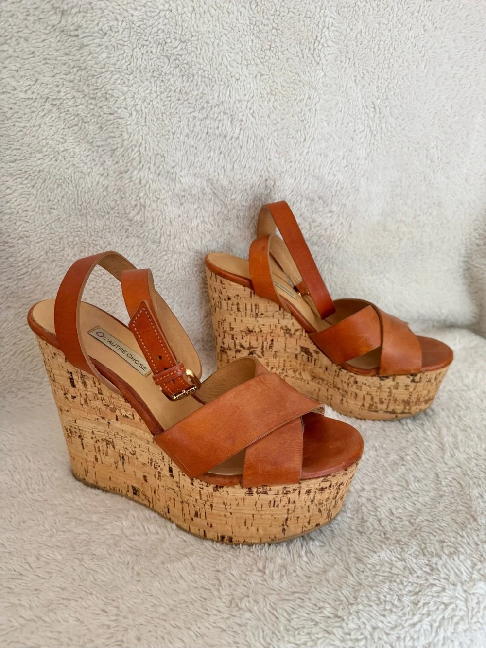 L’Auture Chose leather cork platform sandals size 40 Shopbop